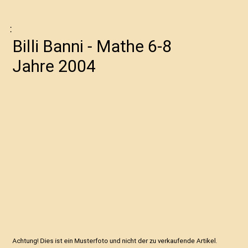 Billi banni mathe 8 - -, 6-8