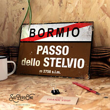 Giro STELVIO Blechschild Cycling Climb Italian d'Italia worn print Radreise Road