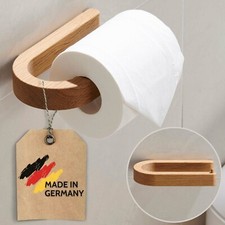 DEKAZIA® Toilettenpapierhalter Holz ohne Bohren aus Eiche | Klopapierhalter