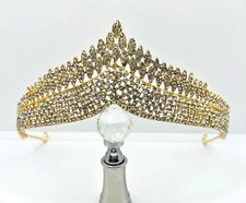 Königliche Diadem Brautkrone Goldene Hochzeit Tiara mit luxuriösen Strassstein