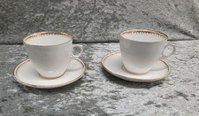Royal Copenhagen 2 Tassen + Untertassen 1.Wahl weiß mit gold antik