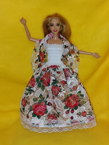 Barbie kleid rosen - kleid,