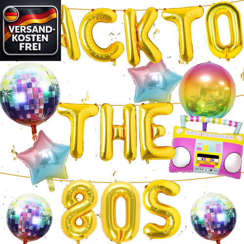80er party deko set mit