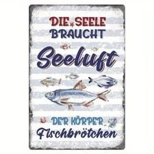 Blechschild seeluft und - seeluft,