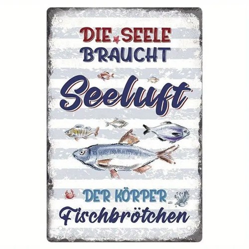 Blechschild seeluft und - seeluft,