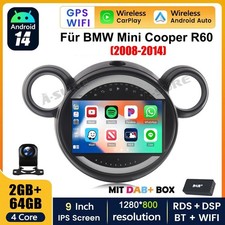 Android14 Autoradio Carplay DAB+ Kam Navi für BMW Mini Cooper R60 R61 Countryman