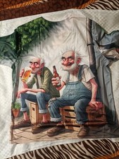 Herren T-Shirt mit Vintage Bier-Trinken Großvater Druck, Gr.XXL, NEU