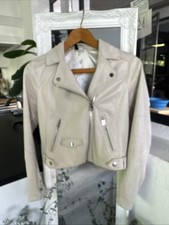Damen Kunstleder  Jacke Beige