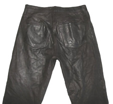 ENJOY Herren- LEDERJEANS / Nubuk- Lederhose in schwarz- braun W32 / L33