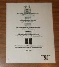 Seltene Werbung AKAI Tonbandmaschine Cassetten-Maschine Plattenspieler Box 1977