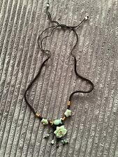 Kette, Anhänger EDELWEISS, längenverstellbares Band, Lagenlook