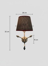 Edle Vintage Wandleuchte mit Lampenschirm – Wandlampe Messingoptik – 32 cm Höhe
