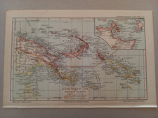 Antike Landkarte  "Kaiser Wilhelms Land + Bismarck-Archipel". Original Um 1908