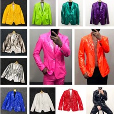 Herren Kunstleder Jacke Blazer