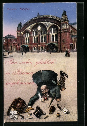 Ansichtskarte bremen bahnhof - ansichtskarte,