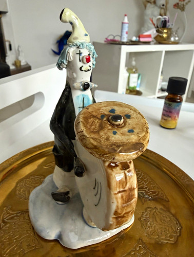 Handbemalte keramikfigur clown - handbemalte,