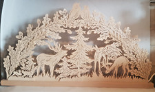 Schwibbogen Vierebenen sehr alt und groß Waldtiere Handarbeit 20ig flammig