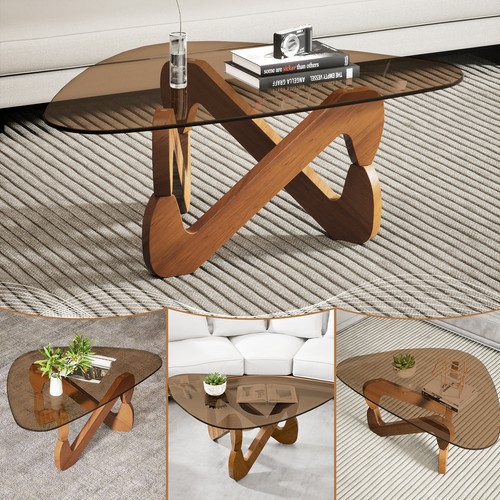 Dreieckiger glas couchtisch - dreieckiger, glas-couchtisch