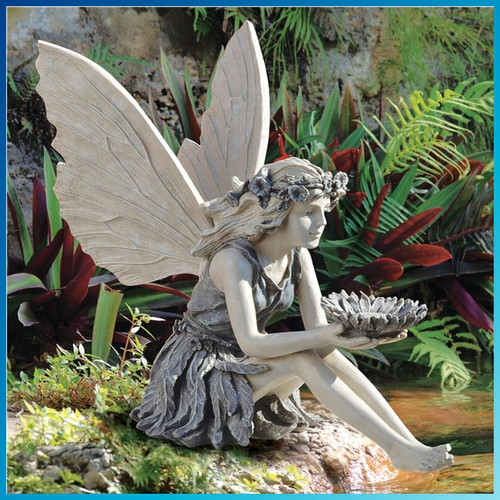 Gartendeko fee statue - gartendeko,