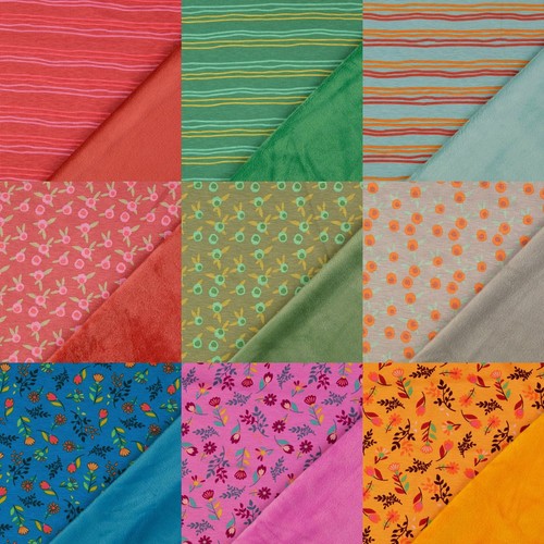 Alpenfleece stoff blumen - stoff,