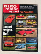 AMS 7/1969 Peugeot 504, Ford