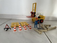 Playmobil Vintage Gabelstapler mit Paletten und Bauarbeiter