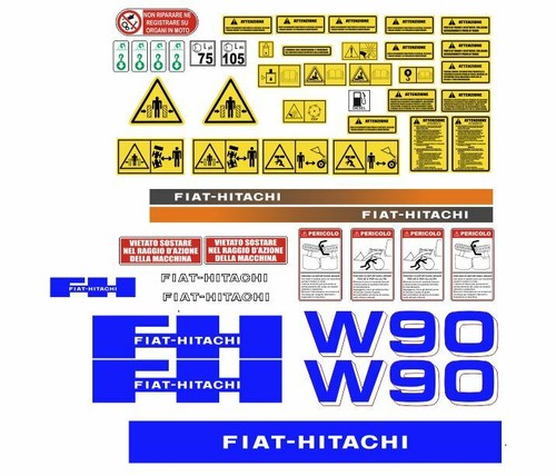 Fiat hitachi aufkleber - w, 90