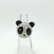 Luxuriöser Panda Damen Cocktail Ring Strass Kristall Größe verstellbare 800070