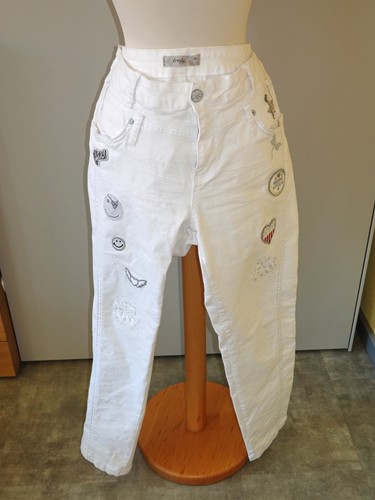 Hose tredy weiß - jeans, mit
