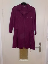 Long Bluse Gr. 46 Rot oder Minikleid Baumwolle Leinen Burgunderrot