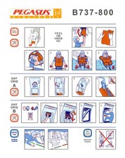 Safety Card / Pegasus Airlines / Boeing 737-800