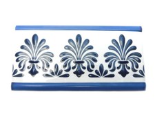 Fliesenbordüren 20x10cm Bordüren Fliesen Vives Listelo Dupre 2 marino blau weiß