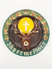 * WANDTELLER JÄGERMEISTER KERAMIK 60ER 70ER VINTAGE DEUTSCHLAND WERBUNG DEKO