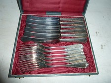 Besteckkasten 6 Personen, 12 teilg. warscheinlich Silberanteil, Solingen,