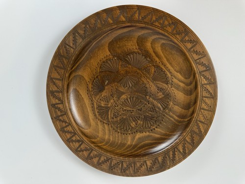 Vintage holzteller geschnitzt - holzteller,