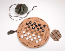 Dame Spiel im Beutel Reisespiel Larp Mittelalter Vintage-Kunstlederbeutel 