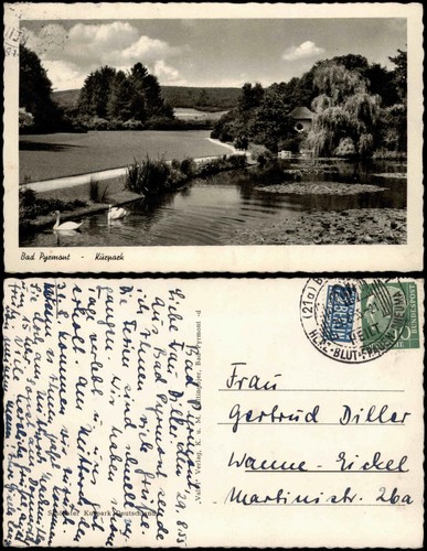 Ansichtskarte bad pyrmont - ansichtskarte,