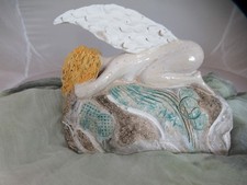 Keramikengel Tonfigur Engelsfigur Schutzengel getöpferte Figur Dekoration Unikat