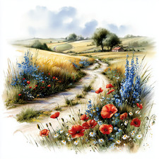 Wandbild Sommer Landschaft