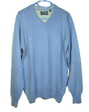 DUNMORE Pullover gr. 50 / M Herren Seide & Kaschmir Blau V-Neck Super Zustand