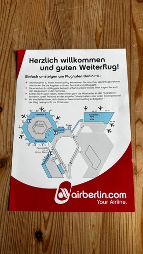 Air berlin info blatt - blatt, flyer