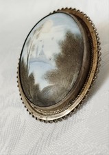 Vintage Finift filigranen handgemalt Porzellan Brosche 