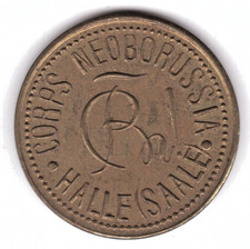 Halle Saale: Studentika Essenmarke um 1920 - Corps Neoborussia - RARE !!