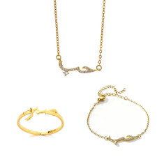 Damen Halskette Armband Ring