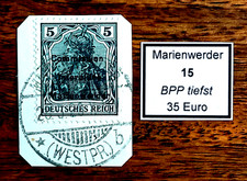 Marienwerder 15, Vollstempel in Luxuserhaltung, BPP-tiefstgeprüft, MW 35+ Euro