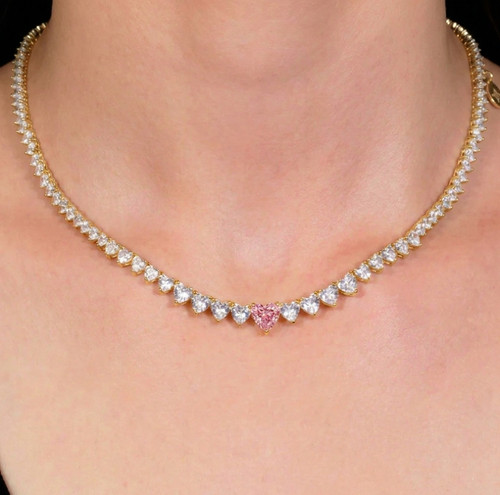 Damen tennis collier herzform - damen,