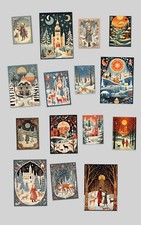 15 Vintage Alte Weihnacht Karten 13x9cm Weihnachtskarten Weihnachten