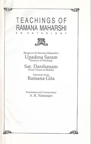 Ramana maharshi teachings - maharshi, of