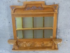 Jugendstil Spiegel Nussbaum Schnitzerei Facettenschliff