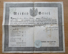 Meisterbrief von 1823 für
